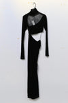Un morceau velvet lace stitching waist details dress um231ls07 black PUM35